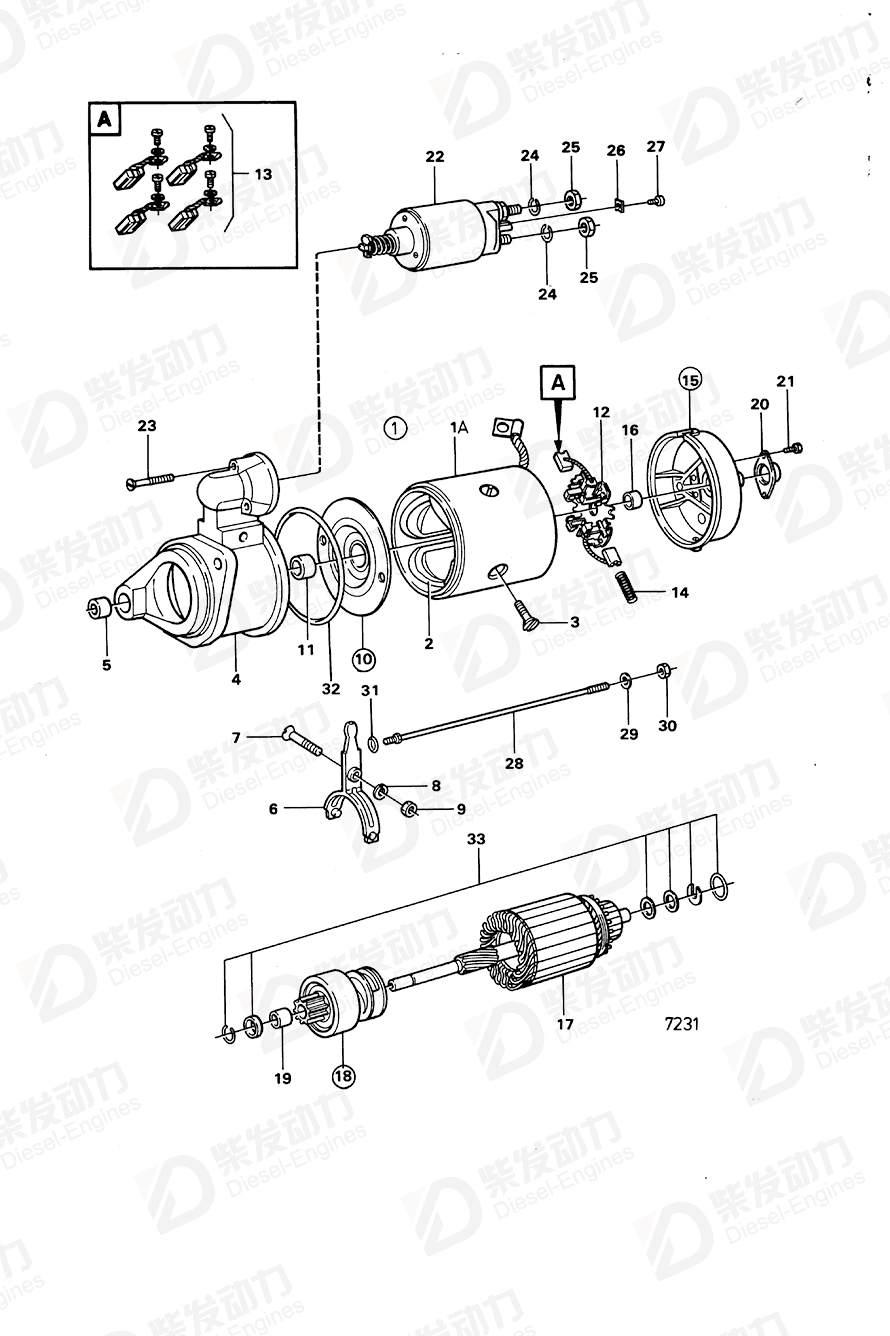 VOLVO Starter Motor 4880691 Drawing